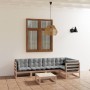 Garden furniture 6 pieces with cushions made of solid pine wood by vidaXL, Garden sets - Ref: Foro24-3076609, Price: 485,63 €...