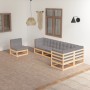 Garden furniture 6 pieces with cushions made of solid pine wood by vidaXL, Garden sets - Ref: Foro24-3076634, Price: 559,04 €...