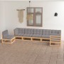 Gartenmöbel-Set 7-teilig und Kissen aus massivem Kiefernholz von vidaXL, Gartensets - Ref: Foro24-3076644, Preis: 685,02 €, R...