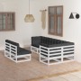 Gartenmöbel-Set 7-teilig und Kissen aus massivem Kiefernholz von vidaXL, Gartensets - Ref: Foro24-3076655, Preis: 555,64 €, R...