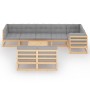 Gartenmöbel-Set 9-teilig und Kissen aus massivem Kiefernholz von vidaXL, Gartensets - Ref: Foro24-3076669, Preis: 832,01 €, R...