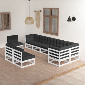 9-piece garden furniture set with solid pine wood cushions by vidaXL, Garden sets - Ref: Foro24-3076685, Price: 746,95 €, Dis...