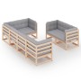 Garden furniture set 7 pieces and cushions solid pine wood by vidaXL, Garden sets - Ref: Foro24-3076694, Price: 633,99 €, Dis...