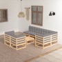 Garden furniture 8 pieces and cushions solid pine wood by vidaXL, Garden sets - Ref: Foro24-3076699, Price: 672,57 €, Discoun...