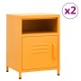 Mesitas de noche 2 uds amarillo mostaza acero 35x35x51 cm de vidaXL, Mesitas de noche - Ref: Foro24-3095216, Precio: 166,58 €...