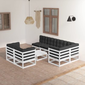 Garden furniture 8 pieces and solid pine wood cushions by vidaXL, Garden sets - Ref: Foro24-3076700, Price: 623,59 €, Discoun...