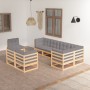 Garden furniture 8 pieces and solid pine wood cushions by vidaXL, Garden sets - Ref: Foro24-3076714, Price: 755,57 €, Discoun...