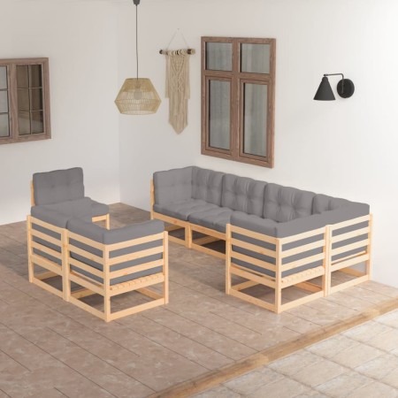 Garden furniture 8 pieces and solid pine wood cushions by vidaXL, Garden sets - Ref: Foro24-3076714, Price: 755,57 €, Discoun...