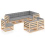 Garden furniture 8 pieces and solid pine wood cushions by vidaXL, Garden sets - Ref: Foro24-3076714, Price: 755,57 €, Discoun...