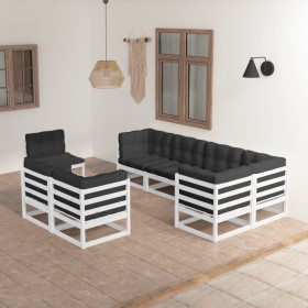 Garden furniture 8 pieces and cushions solid pine wood by vidaXL, Garden sets - Ref: Foro24-3076715, Price: 790,89 €, Discoun...