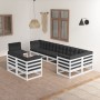 Gartenmöbel-Set 9-teilig und Kissen aus massivem Kiefernholz von vidaXL, Gartensets - Ref: Foro24-3076725, Preis: 751,99 €, R...