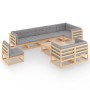 Garden furniture set 10 pieces and cushions solid pine wood by vidaXL, Garden sets - Ref: Foro24-3076729, Price: 881,06 €, Di...