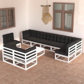 Garden furniture set 10 pieces and cushions solid pine wood by vidaXL, Garden sets - Ref: Foro24-3076730, Price: 787,04 €, Di...