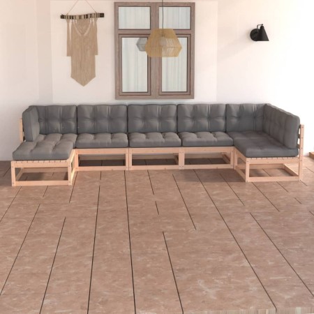 Gartenmöbel-Set 7-teilig und Kissen aus massivem Kiefernholz von vidaXL, Gartensets - Ref: Foro24-3076744, Preis: 614,68 €, R...