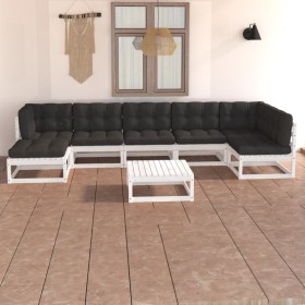 Garden furniture 8 pieces and cushions solid pine wood by vidaXL, Garden sets - Ref: Foro24-3076750, Price: 704,99 €, Discoun...