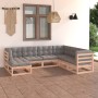 Juego de muebles de jardín 7 pzas y cojines madera maciza pino de vidaXL, Conjuntos de jardín - Ref: Foro24-3076754, Precio: ...