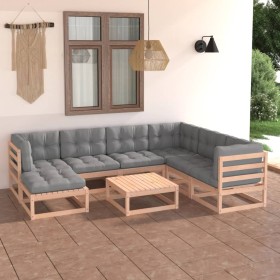 Gartenmöbel 8-teilig und Kissen aus massivem Kiefernholz von vidaXL, Gartensets - Ref: Foro24-3076759, Preis: 648,44 €, Rabat...