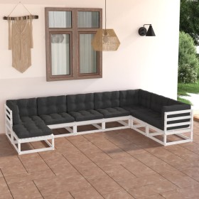 Garden furniture 8 pieces and cushions solid pine wood by vidaXL, Garden sets - Ref: Foro24-3076765, Price: 759,47 €, Discoun...