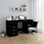 Black engineered wood desk 140x50x76 cm by vidaXL, Desks - Ref: Foro24-3054781, Price: 165,52 €, Discount: %