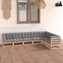 7-teiliges Gartenmöbel-Set und Kissen aus massivem Zirbenholz von vidaXL, Gartensets - Ref: Foro24-3076794, Preis: 685,54 €, ...