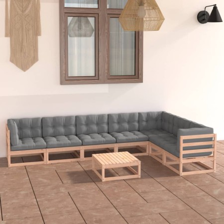 Garden furniture 8 pieces and cushions solid pine wood by vidaXL, Garden sets - Ref: Foro24-3076799, Price: 741,62 €, Discoun...