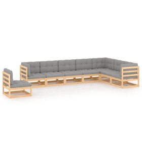 Garden furniture 8 pieces and cushions solid pine wood by vidaXL, Garden sets - Ref: Foro24-3076824, Price: 820,00 €, Discoun...