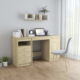 Schreibtisch aus Sonoma-Eichenholzwerkstoff, 140 x 50 x 76 cm von vidaXL, Schreibtische - Ref: Foro24-3054783, Preis: 165,02 ...