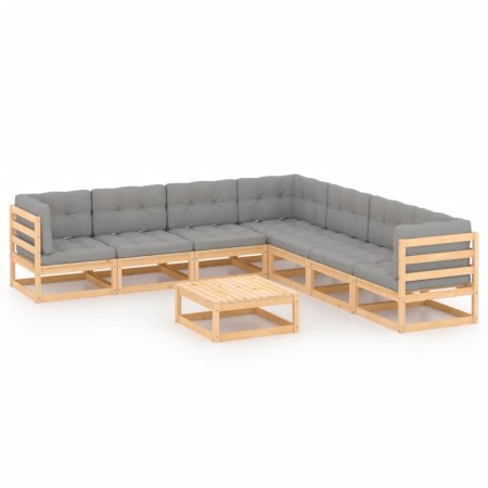 Garden furniture 8 pieces and cushions solid pine wood by vidaXL, Garden sets - Ref: Foro24-3076879, Price: 741,27 €, Discoun...