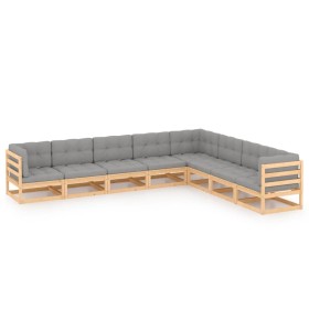 Garden furniture 8 pieces and solid pine wood cushions by vidaXL, Garden sets - Ref: Foro24-3076884, Price: 818,99 €, Discoun...