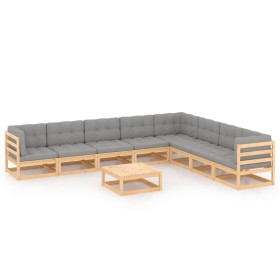 Garden furniture set 9 pieces and cushions solid pine wood by vidaXL, Garden sets - Ref: Foro24-3076889, Price: 831,71 €, Dis...