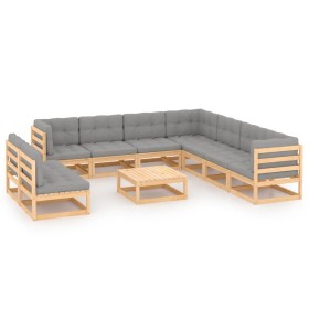 Garden furniture set 10 pieces and cushions solid pine wood by vidaXL, Garden sets - Ref: Foro24-3076909, Price: 945,00 €, Di...