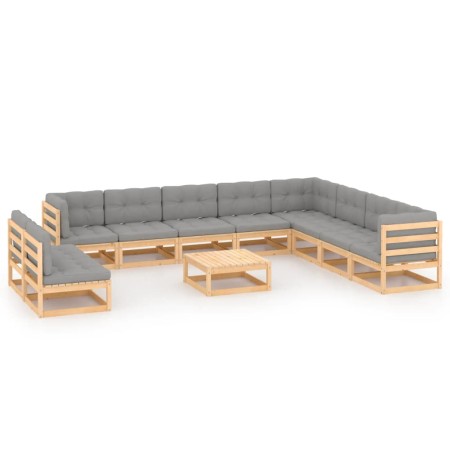 Garden furniture set 11 pieces and cushions solid pine wood by vidaXL, Garden sets - Ref: Foro24-3076919, Price: 1,00 €, Disc...