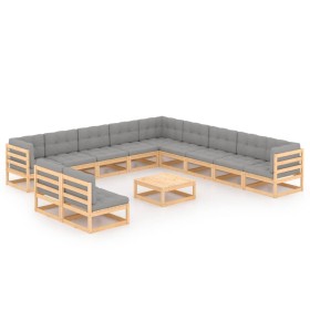 12-piece garden furniture set with solid pine wood cushions by vidaXL, Garden sets - Ref: Foro24-3076929, Price: 1,00 €, Disc...