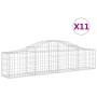 Gabion baskets 11 pcs arch shape iron 200x30x40/60 cm by vidaXL, Pots and planters - Ref: Foro24-3145376, Price: 538,21 €, Di...