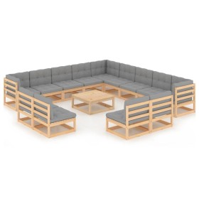 Garden furniture set 14 pieces and cushions solid pine wood by vidaXL, Garden sets - Ref: Foro24-3076959, Price: 1,00 €, Disc...