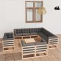 Gartenmöbel-Set 12-teilig und Kissen aus massivem Kiefernholz von vidaXL, Gartensets - Ref: Foro24-3076999, Preis: 1,00 €, Ra...