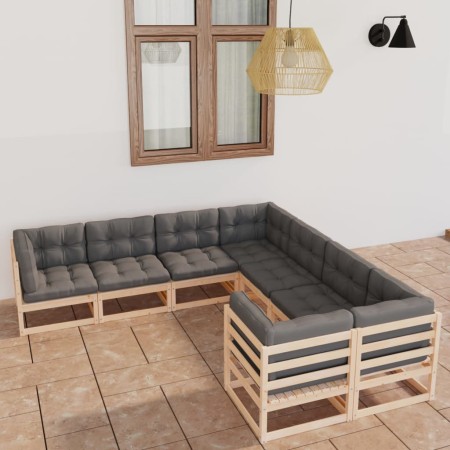 Muebles de jardín 8 pzas y cojines madera maciza pino de vidaXL, Conjuntos de jardín - Ref: Foro24-3077024, Precio: 791,06 €,...