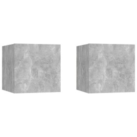 Mesitas de noche 2 unidades gris hormigón 30,5x30x30cm de vidaXL, Mesitas de noche - Ref: Foro24-3079719, Precio: 47,43 €, De...