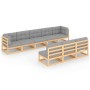 Garden furniture 8 pieces and cushions solid pine wood by vidaXL, Garden sets - Ref: Foro24-3077144, Price: 845,98 €, Discoun...