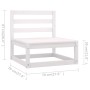 Set muebles jardín 7 pzas con cojines madera maciza pino blanco de vidaXL, Conjuntos de jardín - Ref: Foro24-3077180, Precio:...