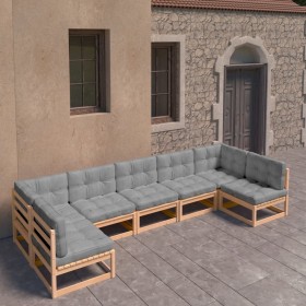 Garden furniture set 7 pieces and cushions solid pine wood by vidaXL, Garden sets - Ref: Foro24-3077184, Price: 673,82 €, Dis...