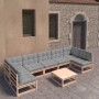 Garden furniture 8 pieces and cushions solid pine wood by vidaXL, Garden sets - Ref: Foro24-3077189, Price: 739,06 €, Discoun...