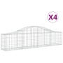 Gabion baskets 4 pcs arch shape iron 200x30x40/60 cm by vidaXL, Pots and planters - Ref: Foro24-3145369, Price: 192,61 €, Dis...