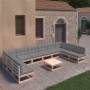 Garden furniture set 11 pieces and cushions solid pine wood by vidaXL, Garden sets - Ref: Foro24-3077209, Price: 1,00 €, Disc...