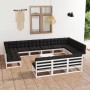 14-piece garden furniture set with white pine wood cushions by vidaXL, Garden sets - Ref: Foro24-3077250, Price: 1,00 €, Disc...