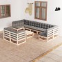 Garden furniture set 10 pieces and cushions solid pine wood by vidaXL, Garden sets - Ref: Foro24-3077259, Price: 871,70 €, Di...