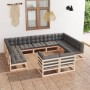 Gartenmöbel-Set 11-teilig und Kissen aus massivem Kiefernholz von vidaXL, Gartensets - Ref: Foro24-3077264, Preis: 1,00 €, Ra...