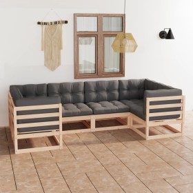 Garden furniture set 6 pieces and cushions solid pine wood by vidaXL, Garden sets - Ref: Foro24-3077294, Price: 523,99 €, Dis...