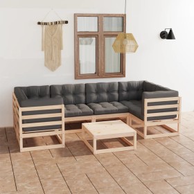 Garden furniture set 7 pieces and cushions solid pine wood by vidaXL, Garden sets - Ref: Foro24-3077299, Price: 580,99 €, Dis...