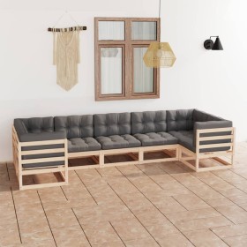 7-piece garden furniture set with solid pine wood cushions by vidaXL, Garden sets - Ref: Foro24-3077304, Price: 611,99 €, Dis...